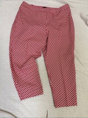 Talbots Red and White Straight Leg Pants